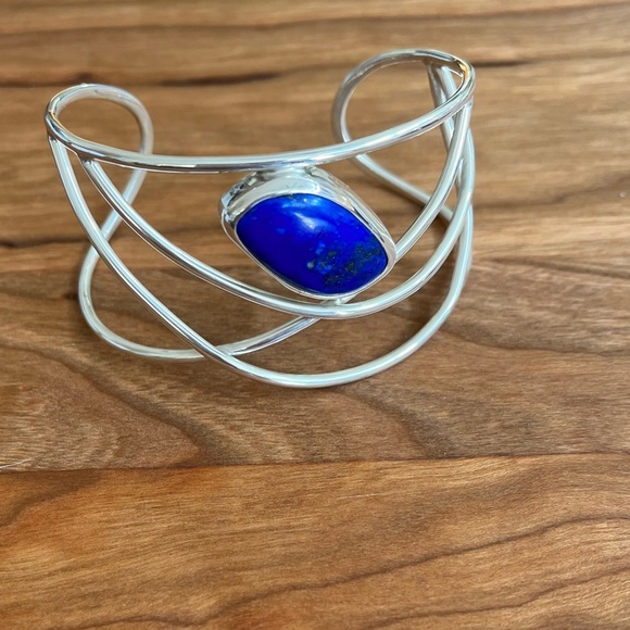 NWT Designer Sterling Lapis Wire Bracelet - Picture 3 of 6